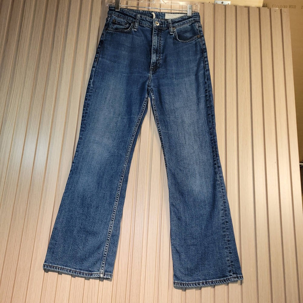 Rag & Bone Casey High-Rise Ankle Flare Women 27 Chelsea Blue Excellent Stretch